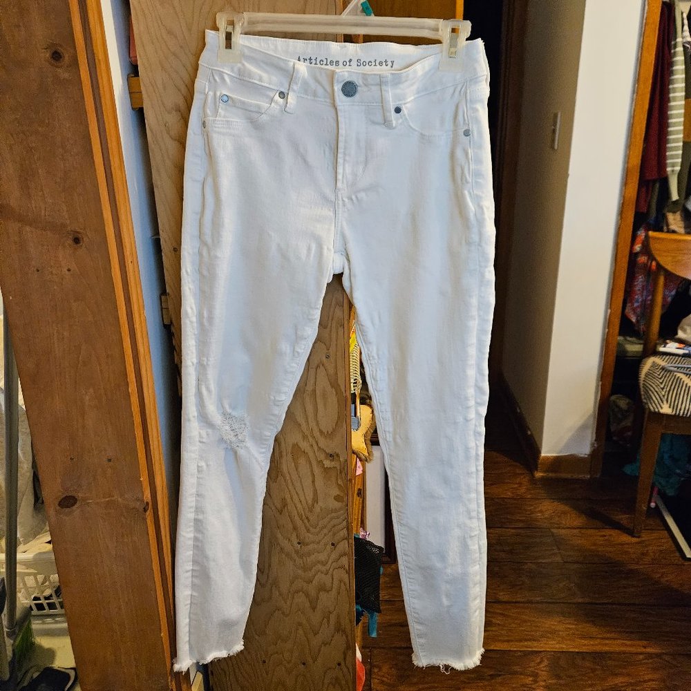 Articles of Society White Skinny Crop Jeans